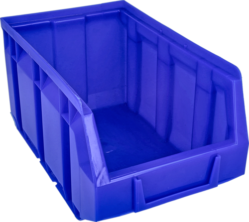 BLUE PLASTIC SMALL PARTS CONTAINER