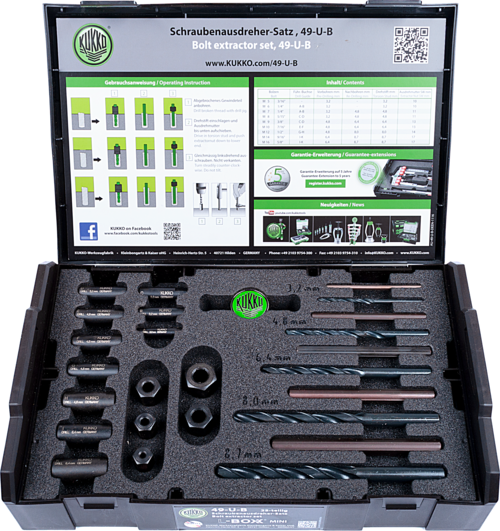 ASSORTMENT OF EXTRACTOR FOR WORN SCREWS