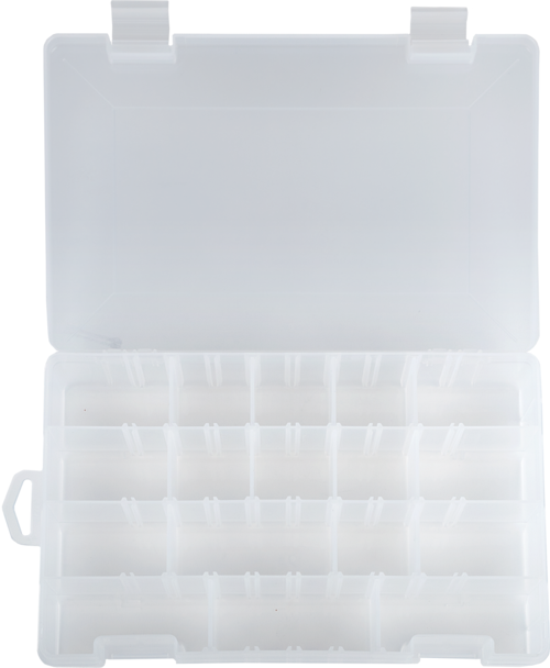 PLASTIC BOX WITH 19 COMPARTMENTS