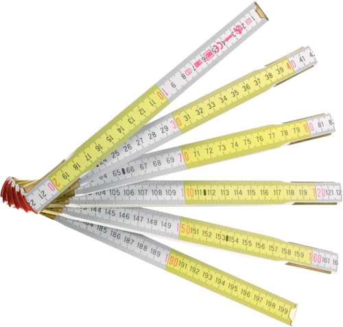 WHITE/YELLOW RIGID WOODEN DOUBLE MEASURE