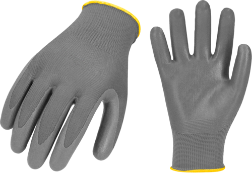 GRAY NYLON GLOVES WITH COATED PALM SIZE S