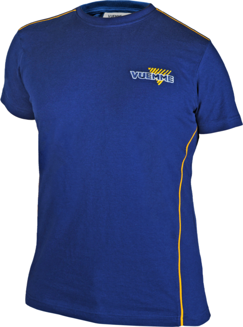 T-SHIRT BLU/GIALLA LOGO VUEMME TG.S