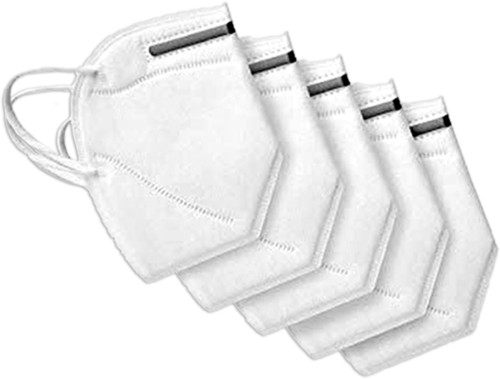 PACK OF 5 WHITE MASKS CE FFP2 PROTECTION