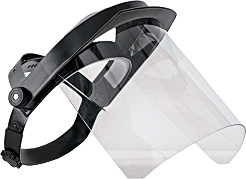 TRANSPARENT PROTECTIVE VISOR WITH WHEEL