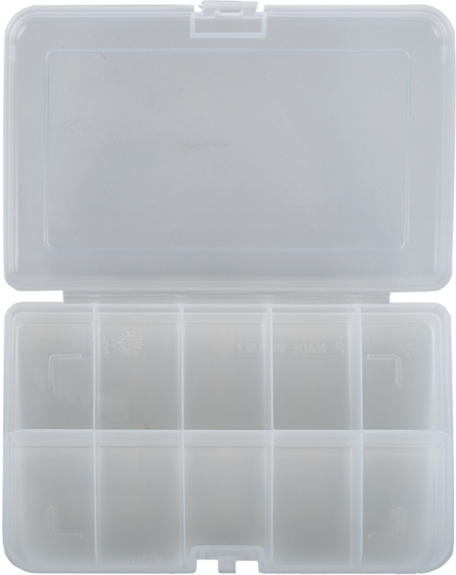 PLASTIC BOX WITH 10 COMPARMENTS