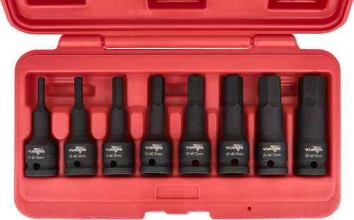 8-PIECE MACHINE SOCKET WRENCH ASSORTMENT.