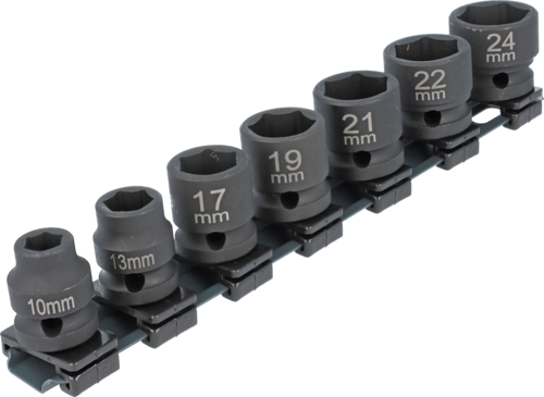 SET OF 7 LOW-PROFILE HEXAGON SOCKETS 1/2