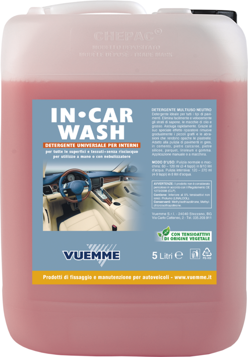 IN CAR WASH -DETERGENTE PER INTERNI 5 LT