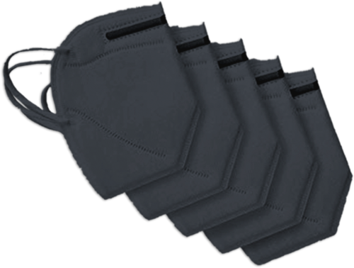 PACK OF 5 BLACK MASKS CE FFP2 PROTECTION