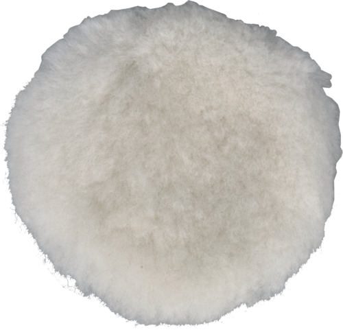 WHITE WOOL VELCRO PAD DIAMETER 80 MM.