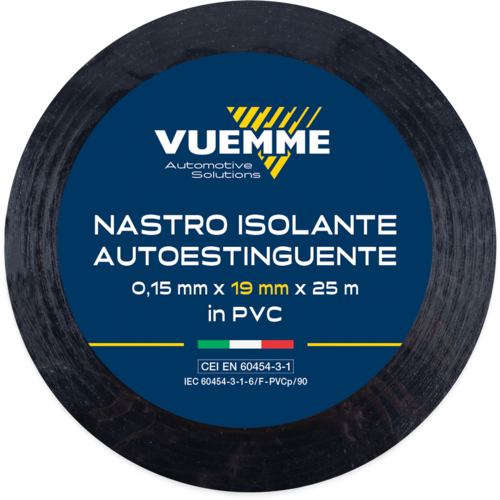 NASTRO ISOLANTE NERO VUEMME MM.19X25 MT,25