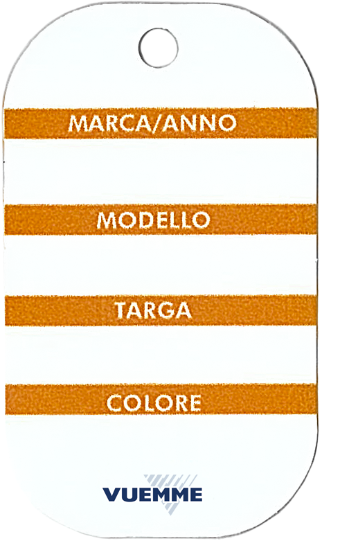 CART.CHIAVE+ANELLO FONDO BIANCO/ARANCIO PUBP.VUEM