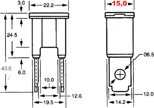 FUSIBILE  JAP  MASCHIO 15 ROSA 30 AMP