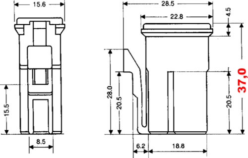 FUSIBILE  JAP  MINIFEMM.CON CLIP 37 NERO 65 AMP