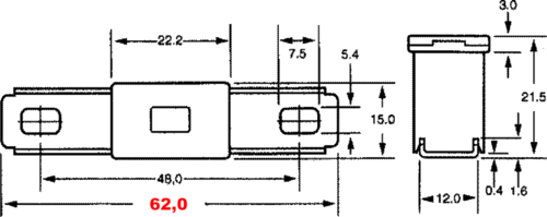 FUSIBILE  JAP  MASCHIO LAT.62 ROSA 30 AMP