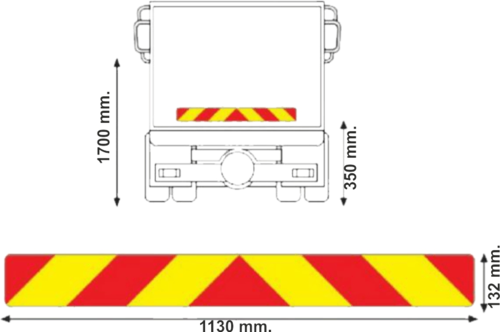 PANNELLO AUTOCARRO ECE 70 1130X132mm SP.mm.1