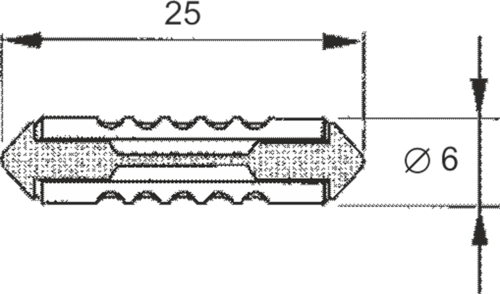 FUSIBILI BACHELITE 6X25 25 AMP.VETT.ITAL.MARRONE